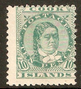 Cook Islands 1893 10d Green. SG19.