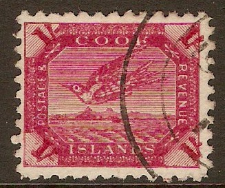 Cook Islands 1893 1s Deep carmine. SG20a.