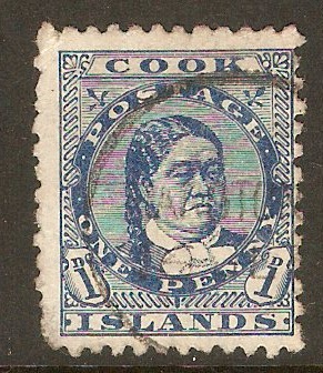 Cook Islands 1893 1d Blue. SG6.