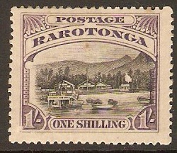 Cook Islands 1920 1s Black and violet. SG75. - Click Image to Close