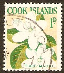 Cook Islands 1963 1d Emerald-green and yellow. SG163.