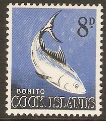 Cook Islands 1963 8d Black and blue. SG168.