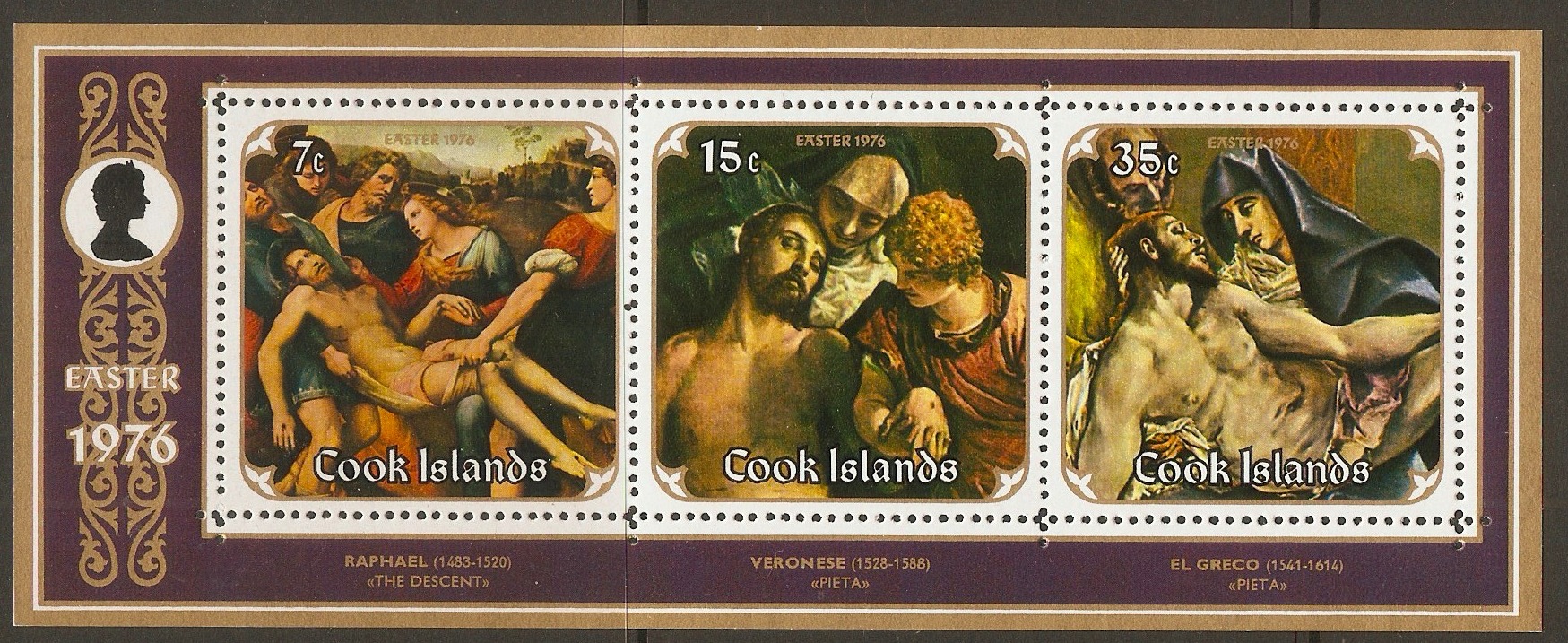 Cook Islands 1976 Easter stamps sheet. SGMS539.