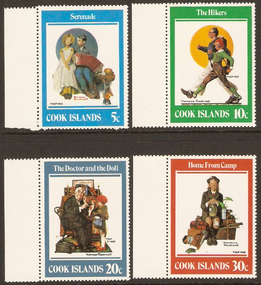 Cook Islands 1982 Norman Rockwell Set. SG848-SG851.