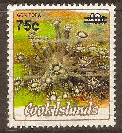 Cook Islands 1985 75c on 48c "Gonipora". SG1136.
