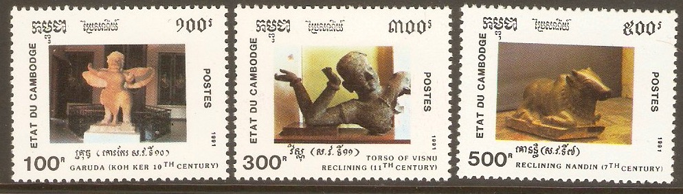 Cambodia 1991 Sculpture set. SG1160-SG1162.