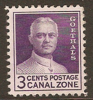 Canal Zone 1934 3c Violet. SG142.