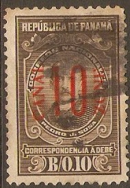 Canal Zone 1915 10c on 10c Brown. SGD64.