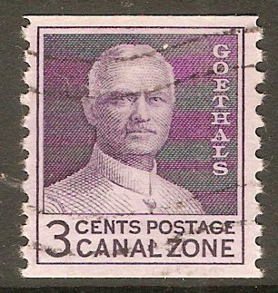 Canal Zone 1960 3c Violet - Coil stamp. SG218.