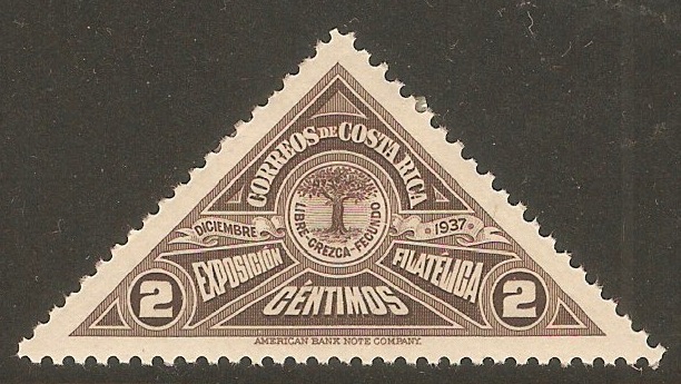 Costa Rica 1937 2c Slate-purple - Stamp Exhibition series. SG231