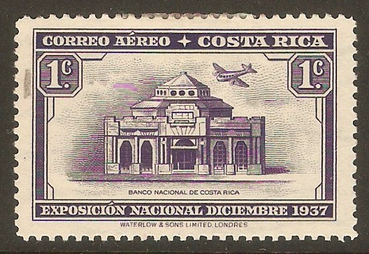 Costa Rica 1938 1c Violet - Air series. SG244.