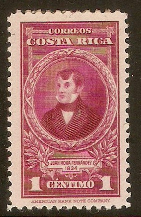 Costa Rica 1943 1c Portraits series. SG332.