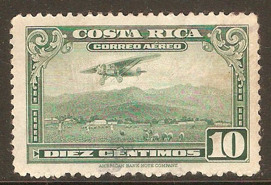 Costa Rica 1952 10c Green - Air series. SG509.
