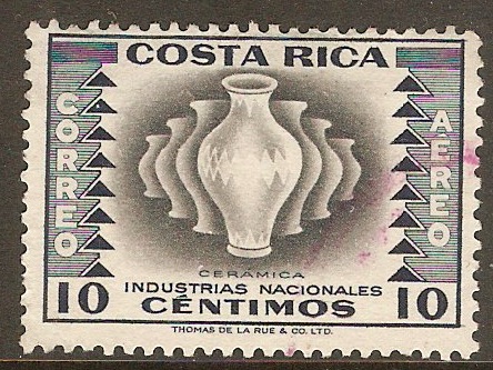 Costa Rica 1954 10c Black and indigo-National Industries. SG521.
