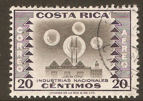 Costa Rica 1954 20c Black and violet - National Industries. SG52