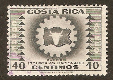 Costa Rica 1954 40c Black - National Industries. SG527.