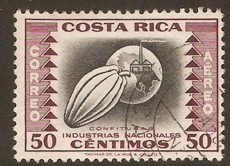 Costa Rica 1954 50c Black & maroon-National Industries. SG529.