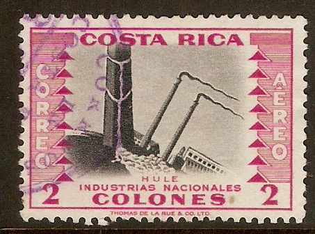 Costa Rica 1954 2col Black & magenta - National Indust. SG535.