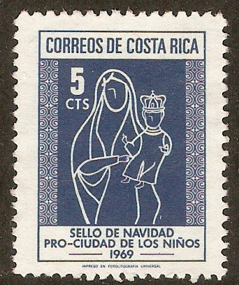Costa Rica 1969 5c Deep blue Christmas series. SG835.