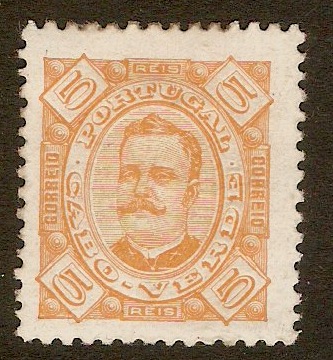 Cape Verde Islands 1894 5r Pale orange. SG37.