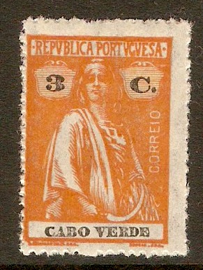 Cape Verde Islands 1920 3c Orange. SG215.