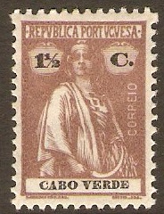 Cape Verde Islands 1920 1c Chocolate. SG222.