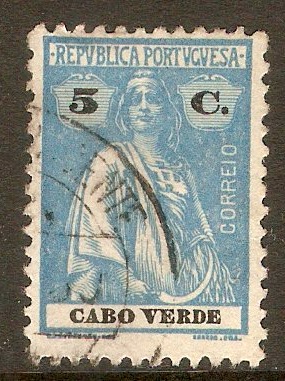 Cape Verde Islands 1920 5c Pale blue. SG229.