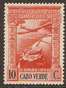 Cape Verde Islands 1938 10c Carmine. SG291.