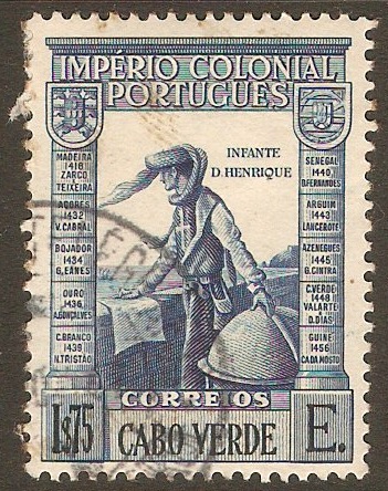 Cape Verde Islands 1938 1E.75 Blue. SG302.