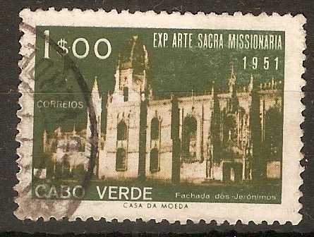 Cape Verde Islands 1953 1E Missionary Art series. SG359.
