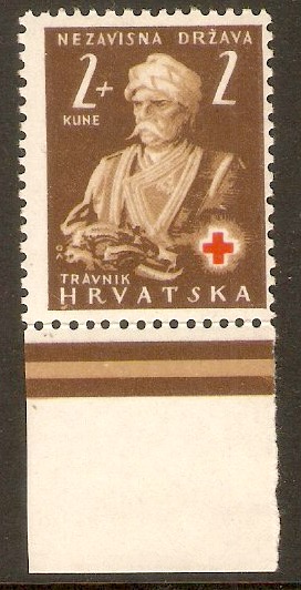 Croatia 1941 2k +2k Brown - Red Cross series. SG52.