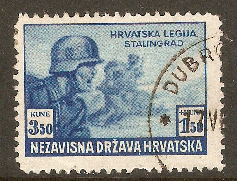 Croatia 1943 3k.50 +1k.50 Croat Legion Fund series. SG87.