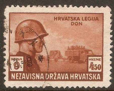 Croatia 1943 9k +4k.50 Croat Legion Fund series. SG88.