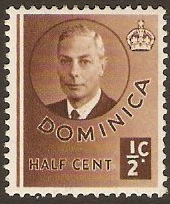 Dominica 1951 c Chocolate. SG120.