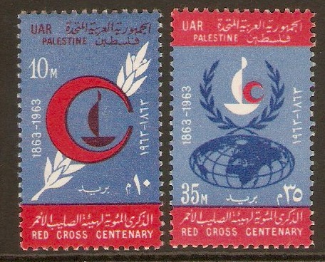 Gaza 1963 Red Cross Centenary set. SG128-SG129.