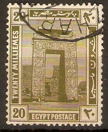 Egypt 1914 20m Olive - Cultural series. SG79.