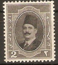 Egypt 1923 2m Black - King Fuad I series. SG112.