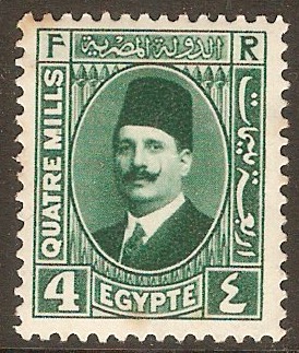 Egypt 1927 4m Green - King Fuad I Series. SG153.