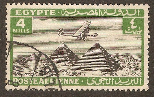 Egypt 1933 4m Black and green Air Series. SG197.
