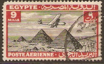 Egypt 1933 9m Black and red Air Series. SG202. - Click Image to Close