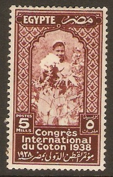 Egypt 1938 5m Brown - Cotton Congress series. SG266.