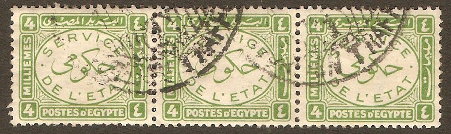 Egypt 1938 4m Green- Official Stamp. SGO279.