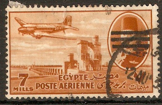 Egypt 1953 7m Brown - Air series. SG458.