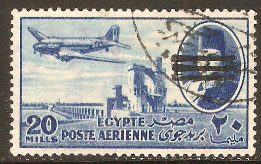 Egypt 1953 20m Blue - Air series. SG461.