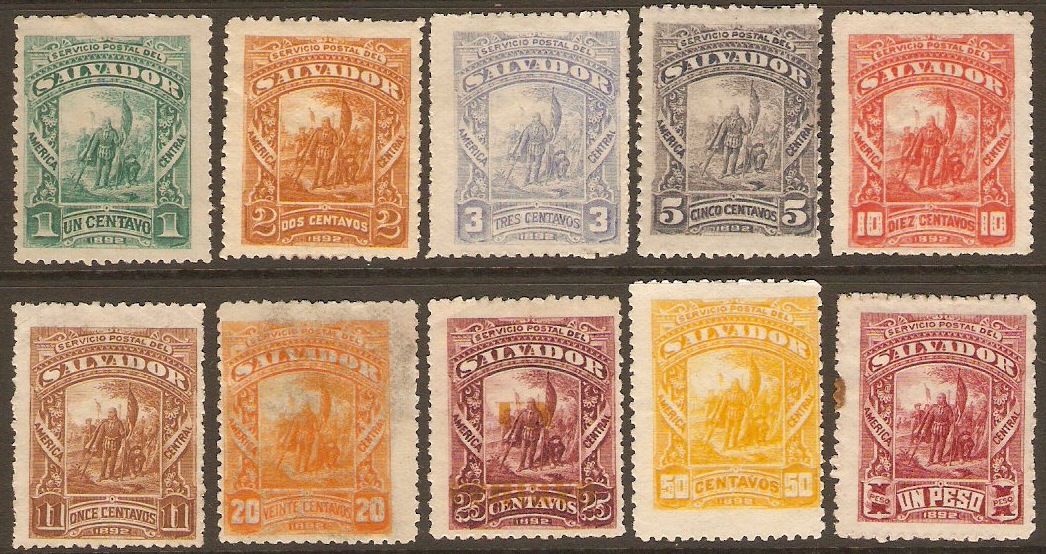 El Salvador 1892 Definitives Set. SG52-SG61.
