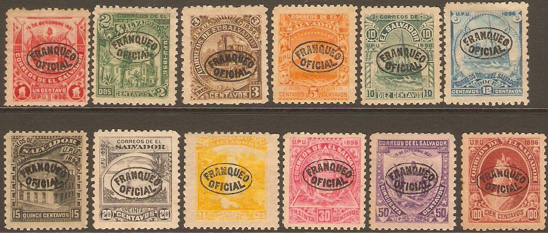 El Salvador 1897 Official Set. SGO232-SGO243.