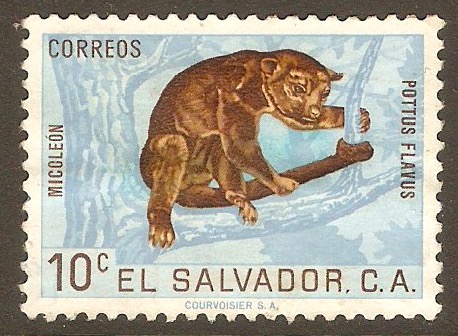 El Salvador 1963 10c Fauna series - Kinkajou. SG1185.