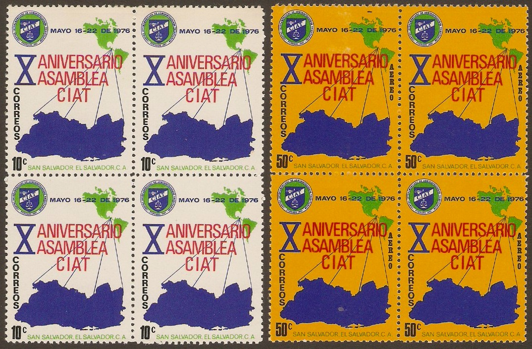 El Salvador 1976 Tax Collection Anniversary Set. SG1493-SG1494.