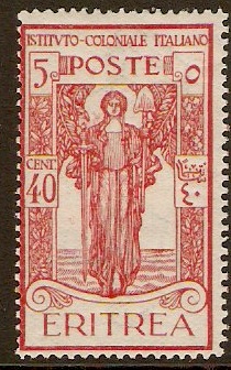 Eritrea 1926 40c +5c Scarlet. SG110.