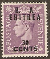 Eritrea 1950 30c on 3d Pale violet. SGE17.